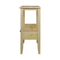 2-Tier Tall Side Table with Drawer - Natural