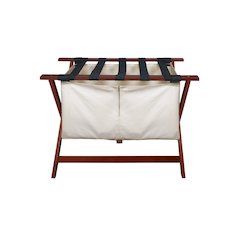 Heavy Duty 34" Extra Wide Luggage Rack with Zippered Laundry Bag- Walnut