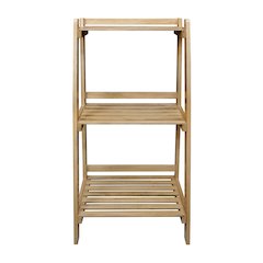 Woodhaven Slatted 3-Shelf Ladder Bookcase with Solid American Gum