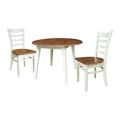 42" Round Dual Drop Leaf Dining Table with 4 Chairs