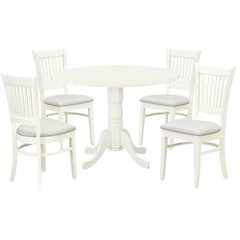 5 Piece Dining Table Set for 4 with White Kitchen Table and Chairs