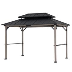 Durable Cedar Frame Wood Gazebo, for Backyard BBQs and Patio Parties, Black