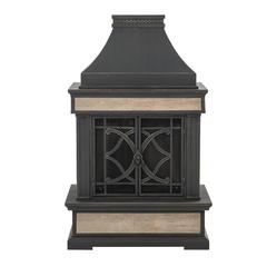 Sunjoy Heirloom Slate Wood Burning Fireplace - Black