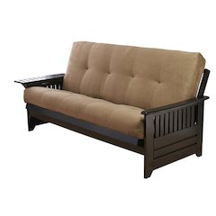Foldable Polyester Fabric Futon with Sturdy Frame