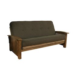 Dark Gray Fabric Futon with Durable Frame and Comfortable Mattress