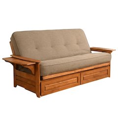 Multi-Use Futon with Polyester Fabric and Sturdy Frame for Living Room
