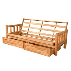 Multi-Functional Futons in Neutral Finish with Comfortable Cushioning