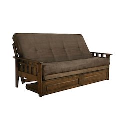 Contemporary Fabric Futon with Polyester Cover and Sturdy Frame