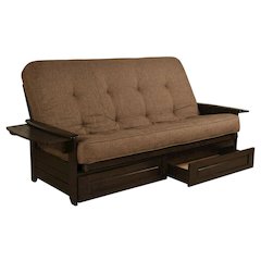 Comfortable Espresso Futon with a Sturdy Frame and Cushioned Mattress