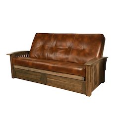 Versatile Futons with Polyester Leather Blend and Sturdy Frame