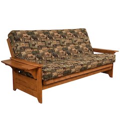 Tri-Fold Futon Sofa in Soft Cotton-Polyester Fabric with Sturdy Frame