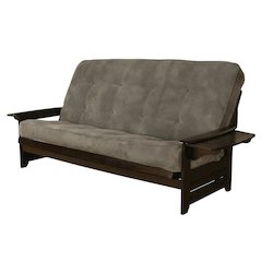 Gray Espresso Futon with Comfortable Mattress and Stylish Frame