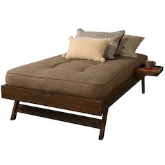 Pop Up-Rustic Walnut Finish-Linen Stone Mattress-Tray