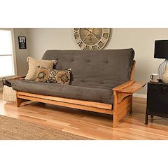 Phoenix Frame Queen-Butternut Finish-Suede Gray Mattress