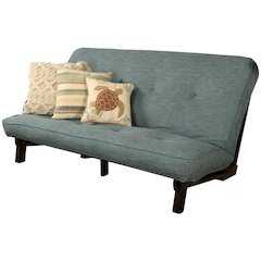 Carson Frame-Java Finish-Linen Aqua Mattress