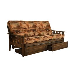 Tucson Frame-Rustic Walnut  Finish-Canadian Mattress-Storage Drawers