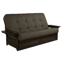 Dark Espresso Futon with Plush Mattress and Durable Frame