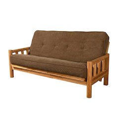 Light Brown Polyester Futon with Cotton and Foam Mattress for Lounge