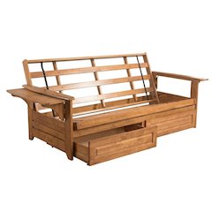 Foldable Fabric Futon with Polyester Cover and Sturdy Frame