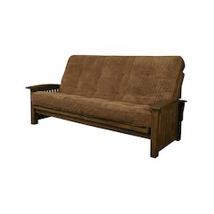 Rustic Walnut Futon with Brown Secondary Color and Comfortable Mattress