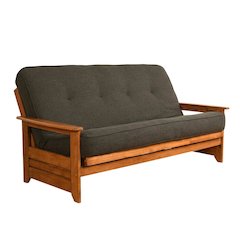 Cloth Futon Sofa Bed with Polyester Cover and Sturdy Frame for Living Room