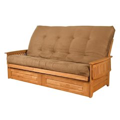 Foldable Polyester Futon with Sturdy Frame for Living Room and Guest Bedroom