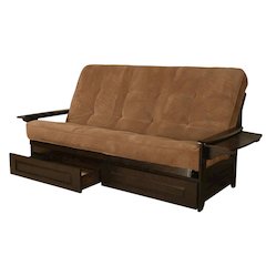 Oversized Espresso Futon Frame with 80x60 Insertion Mattress
