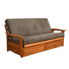 Versatile Fabric Futon with Polyester Cover and Sturdy Frame for Living Room