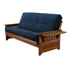 Gray Fabric Futon with Polyester Upholstery and Durable Frame