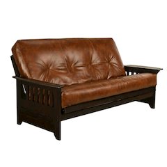Elegant Fabric Futon with Polyester Leather Blend and Sturdy Frame