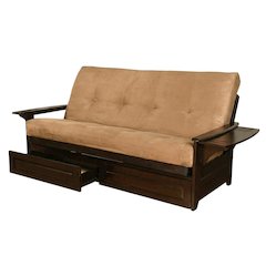 Stylish Neutral Fabric Futon with Durable Polyester Cover