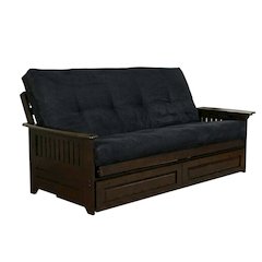 Modern Neutral Fabric Futon with Sturdy Polyester Frame