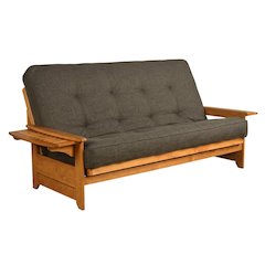Gray Butternut Frame Futon with 80" Mattress for Versatile Seating and Sleeping