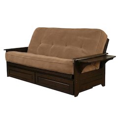 Contemporary Fabric Futon with Polyester Cover and Sturdy Frame