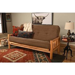 Lodge Frame-Natural Finish-Marmont Mocha Mattress
