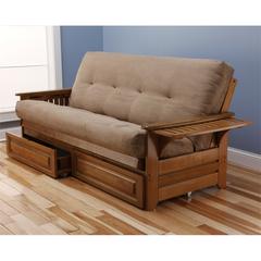 Phoenix Frame-Barbados Finish-Suede Peat Mattress-Storage Drawers