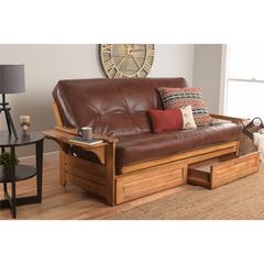 Phoenix Frame-Butternut Finish-Oregon Trail Saddle Mattress-Storage Drawers