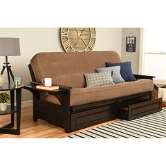 Phoenix Frame-Espresso Finish-Marmont Mocha Mattress-Storage Drawers