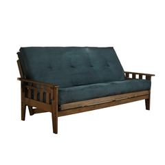 Tucson Frame-Rustic Walnut Finish-Suede Navy Mattress