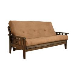 Tucson Frame-Rustic Walnut Finish-Suede Peat Mattress