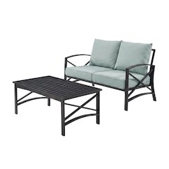 Mist Oil Rubbed Bronze Outdoor Chat Set with Loveseat and Coffee Table