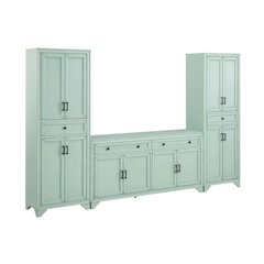 3-Piece Sideboard and Pantry Set with Anti-Tip Feature and Ample Storage