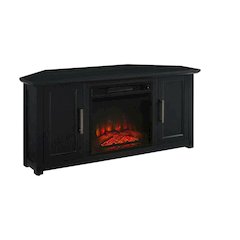 Corner Fireplace TV Stand for 50+ Inch Screens with Storage Shelves