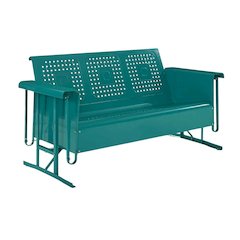Turquoise Outdoor Sofa Glider with Comfortable Arm and Backrest