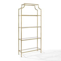 Freestanding Shelf with Soft Gold Finish and Anti-Tip Hardware
