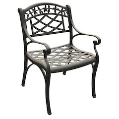 Outdoor dining chairs set with comfortable armrests and durable build