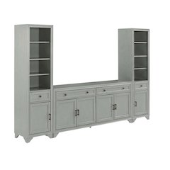 3-Piece Entertainment Center Set with Sideboard and Bookcases