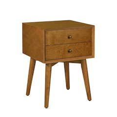 Modern nightstand with MDF and solid wood finish for bedroom storage