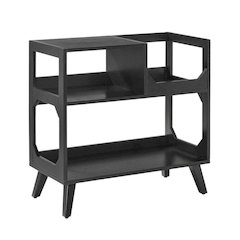 Compact Record Player Stand with Vinyl Storage and Modern Design