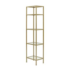 Set of 2 Narrow Freestanding Shelves in Soft Gold for Stylish Storage